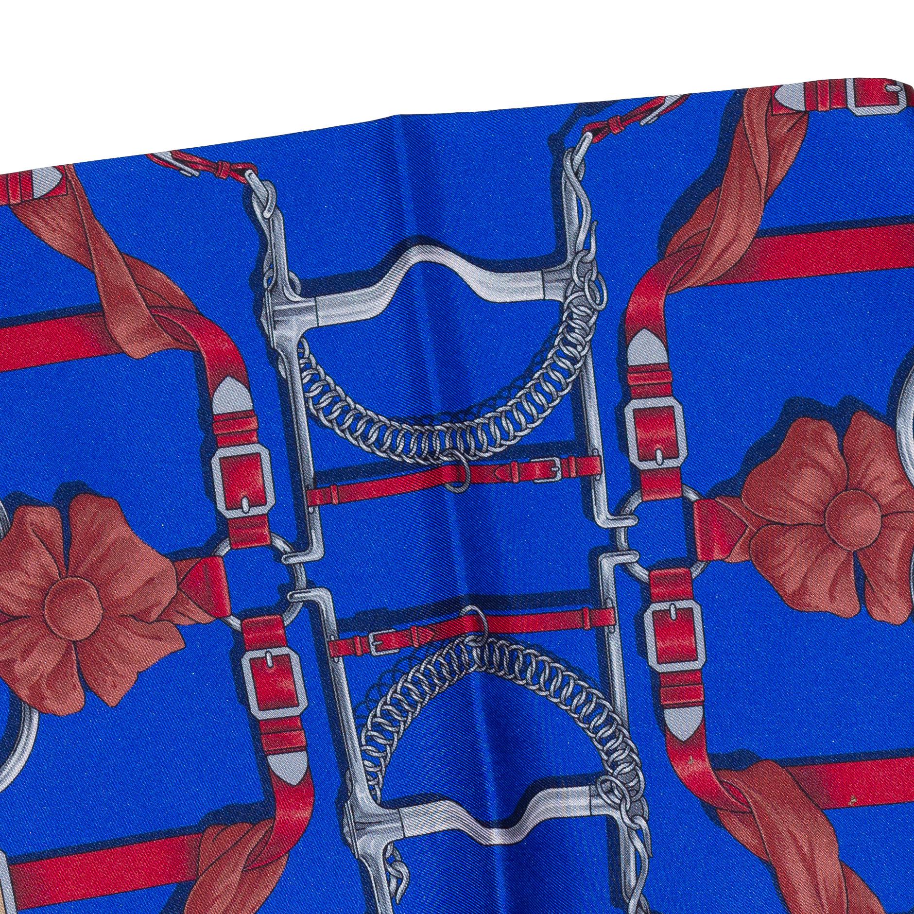 Hermes Maxi Twilly - Grand Manege - Azul Rojo - Nuevo / ¡Etiqueta de cuidado! en venta 5