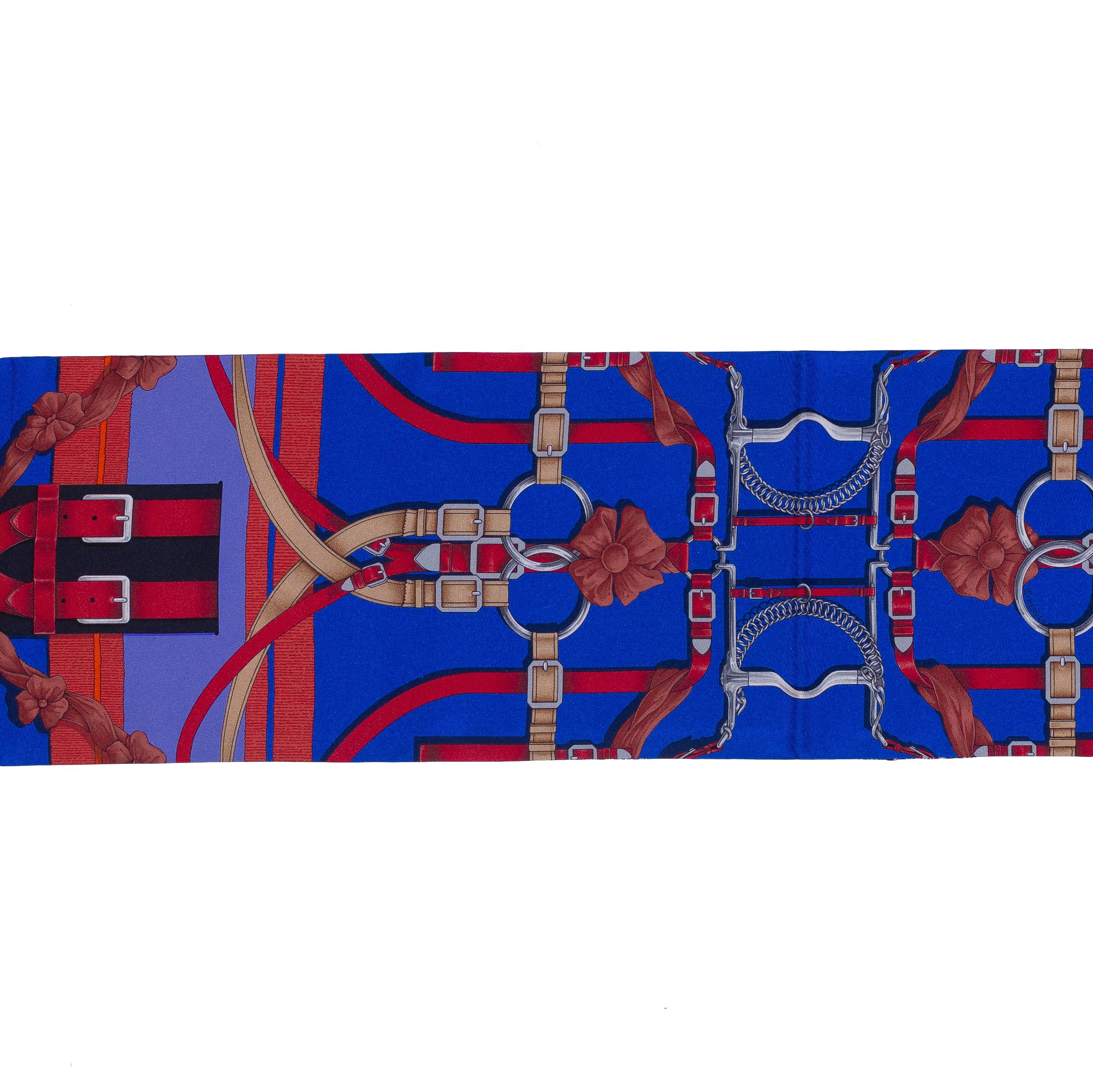 Hermes Maxi Twilly - Grand Manege - Azul Rojo - Nuevo / ¡Etiqueta de cuidado! en venta 1