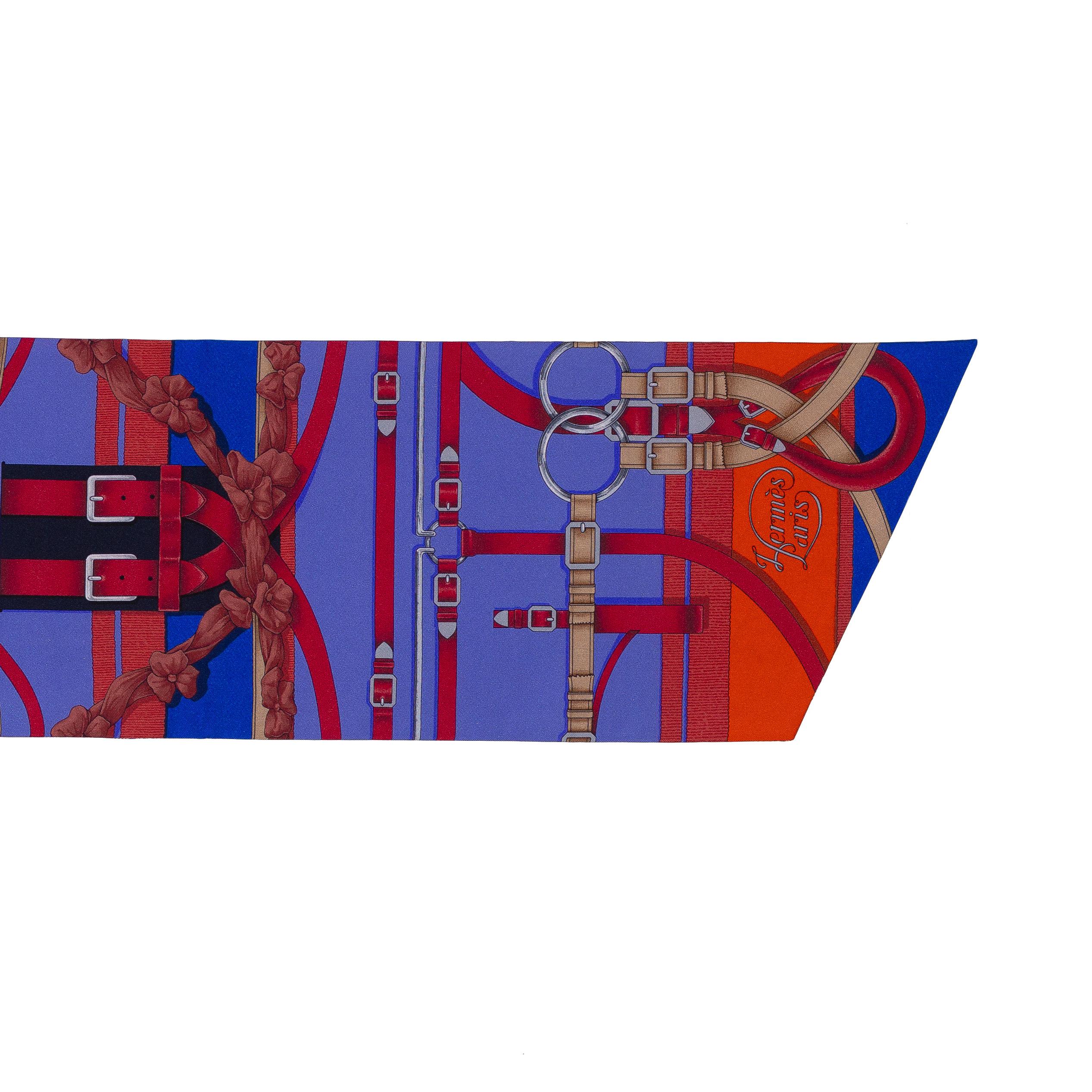 Hermes Maxi Twilly - Grand Manege - Azul Rojo - Nuevo / ¡Etiqueta de cuidado! en venta 2