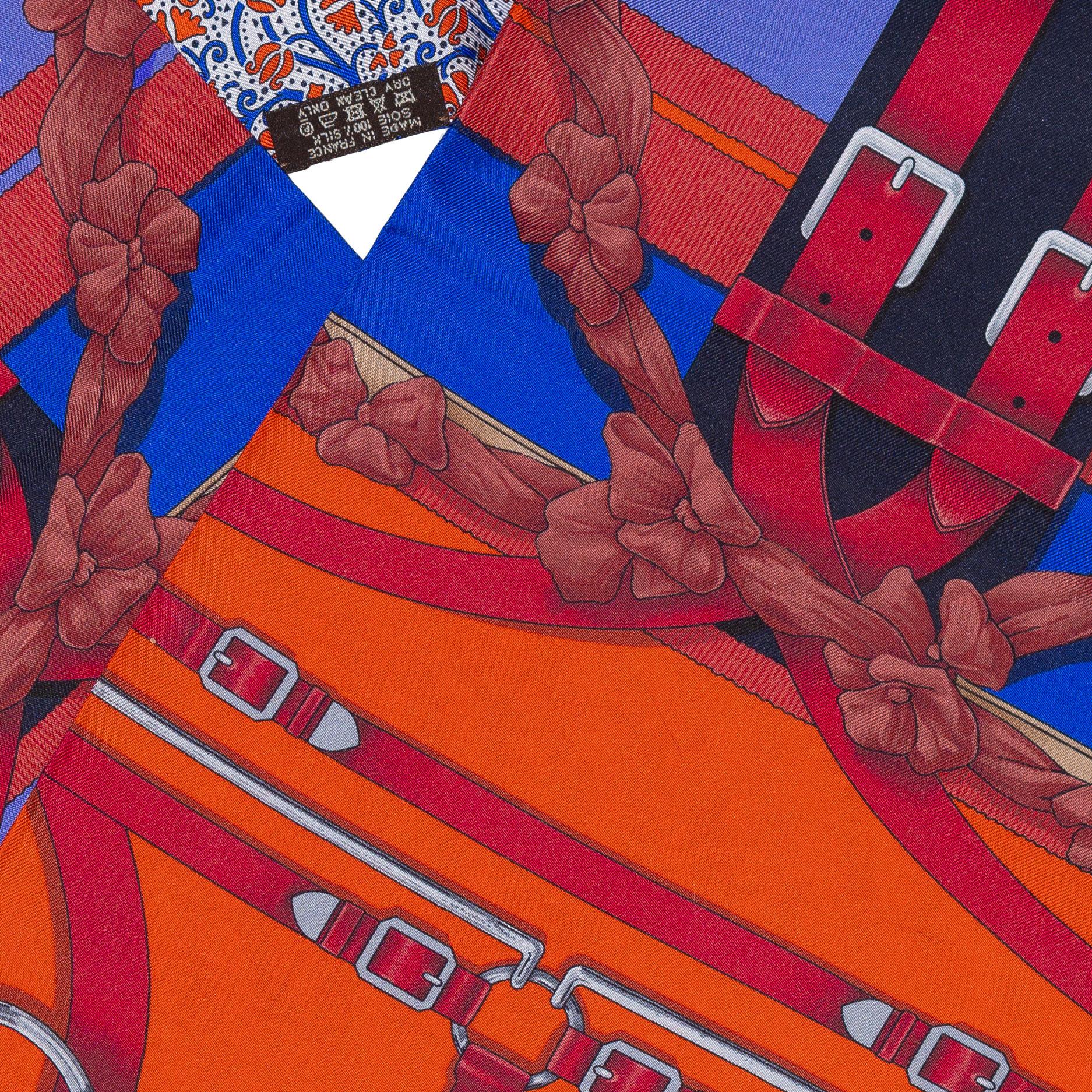 Hermes Maxi Twilly - Grand Manege - Azul Rojo - Nuevo / ¡Etiqueta de cuidado! en venta 4