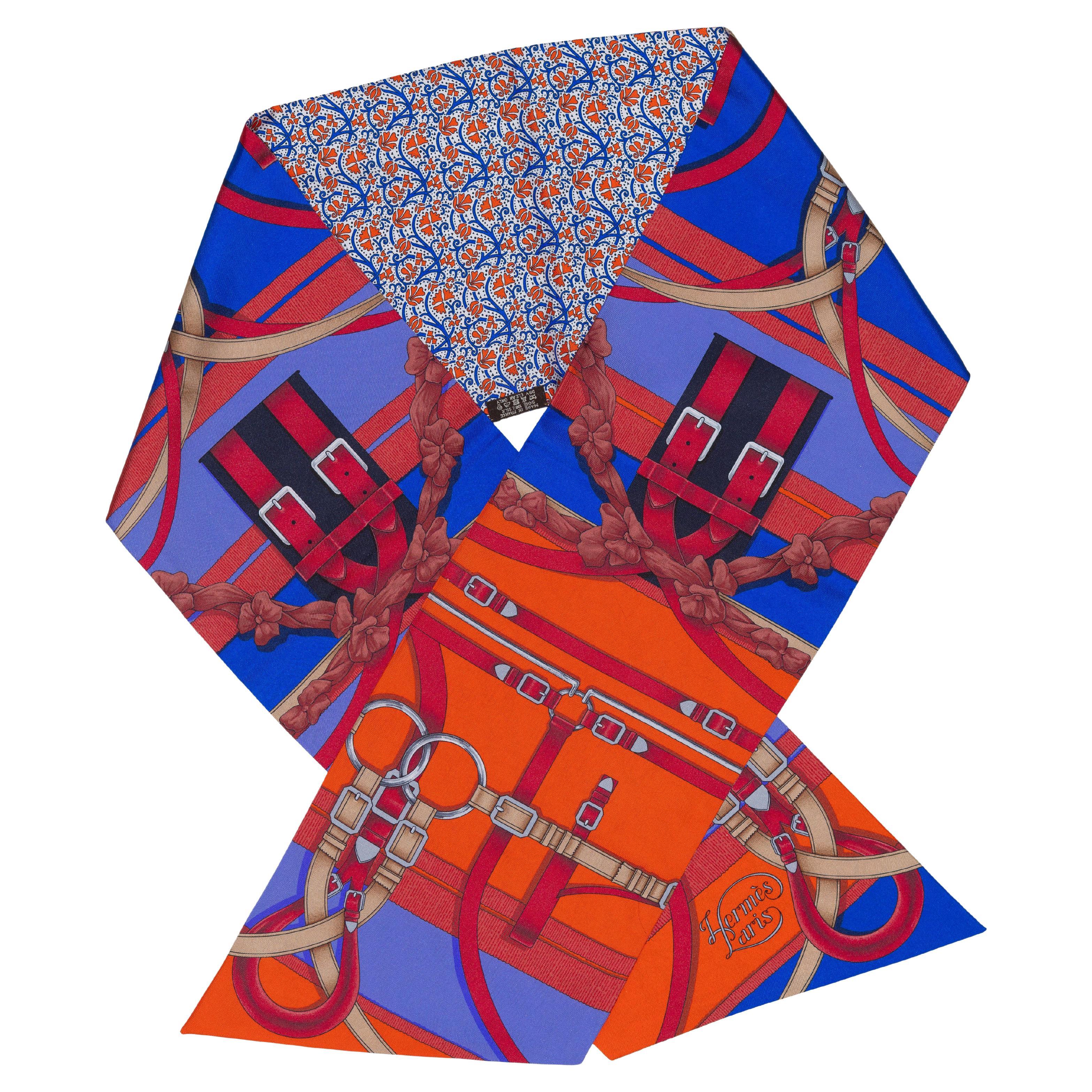 Hermes Maxi Twilly - Grand Manege - Blu Rosso - Nuovo / Etichetta di manutenzione!