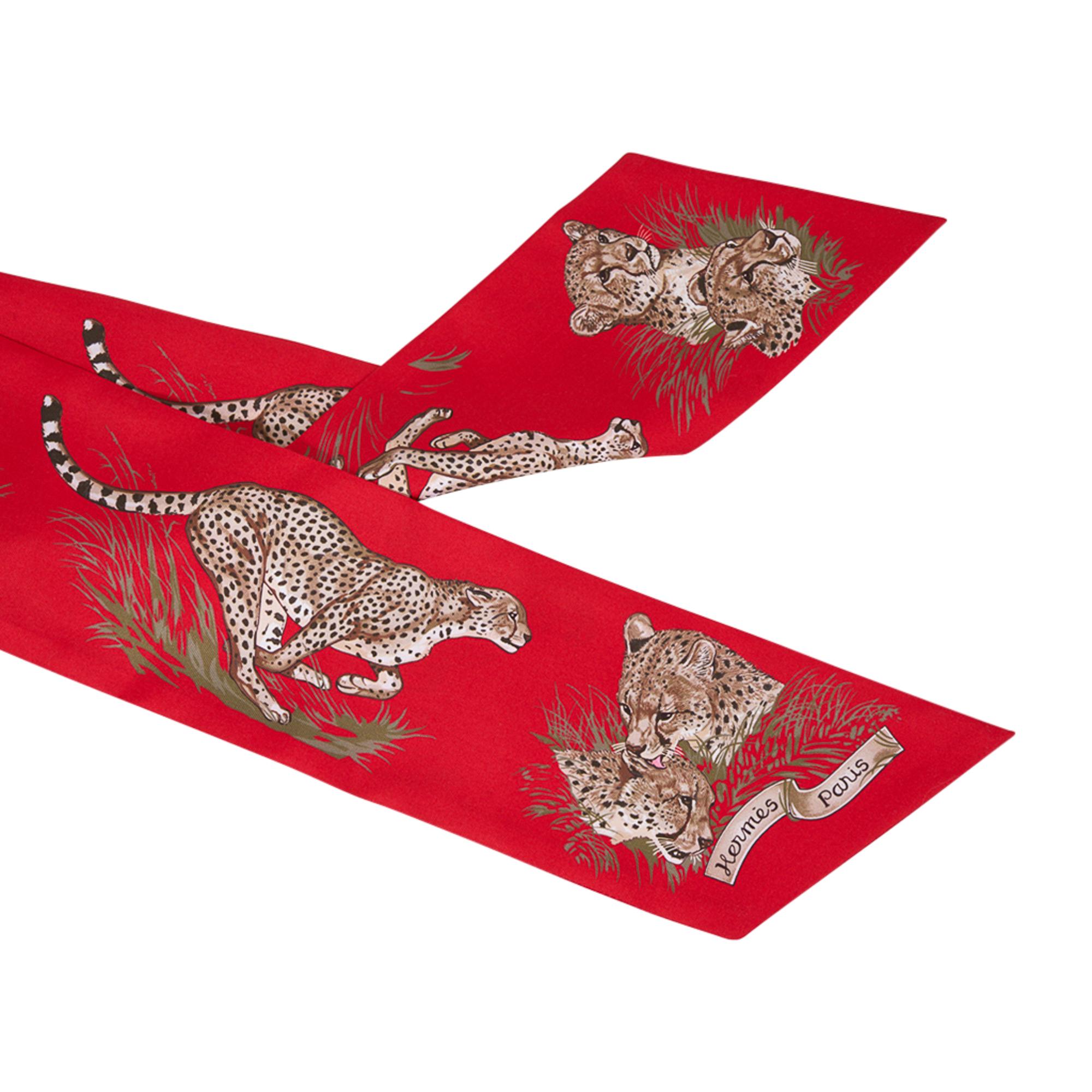 Hermes Maxi-Twilly Slim Guepards Rouge / Brun 2