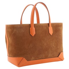 Hermes Maxibox Cabas Doblis Suede with Epsom 30 Brown