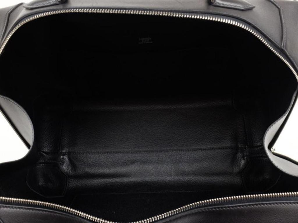 Women's Hermès Maxibox Evergrain 37 218575 Black Leather Hobo Bag For Sale