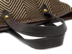 Hermès Maxibox Maxibox Cabas Chennai Pm Herringbone 219430 Gold X Brown Tote