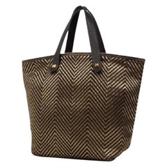 Hermès Maxibox Maxibox Cabas Chennai Pm Herringbone 219430 Gold X Brown Tote