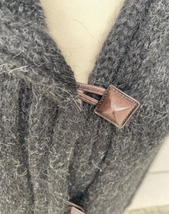 Hermes Strickjacke aus grauem Alpaka.