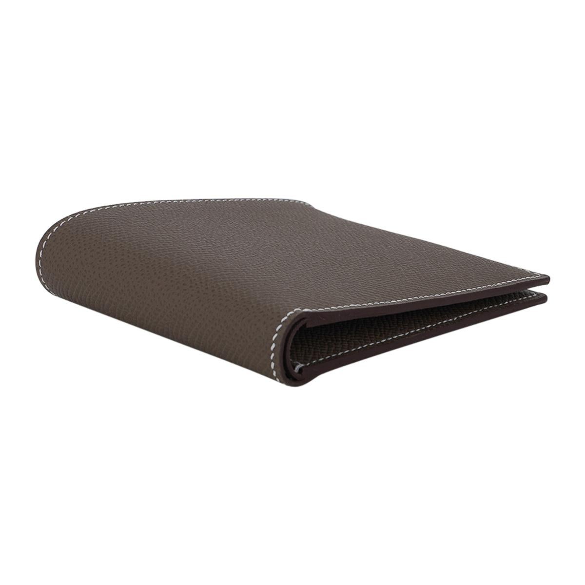 Men's Hermes MC2 Copernic Bifold Wallet Etoupe Epsom Leather