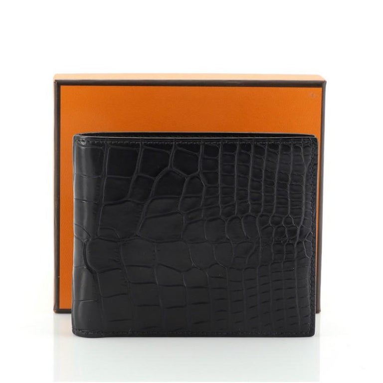 Hermes Wallet Portefeuille MC2 Copernic Black Matte Alligator