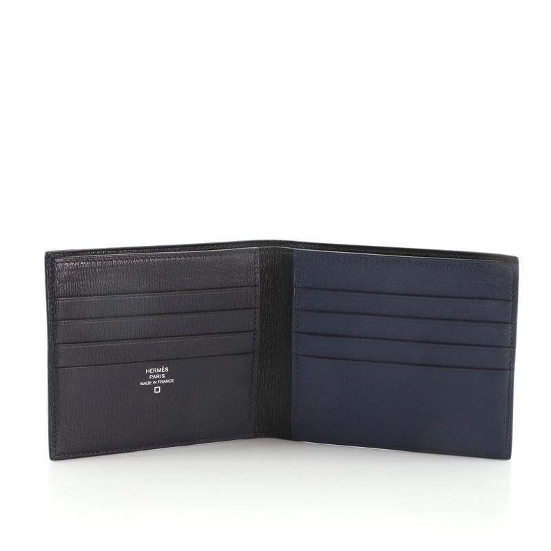Black Hermes MC2 Copernic Colorblock Wallet Matte Alligator Compact