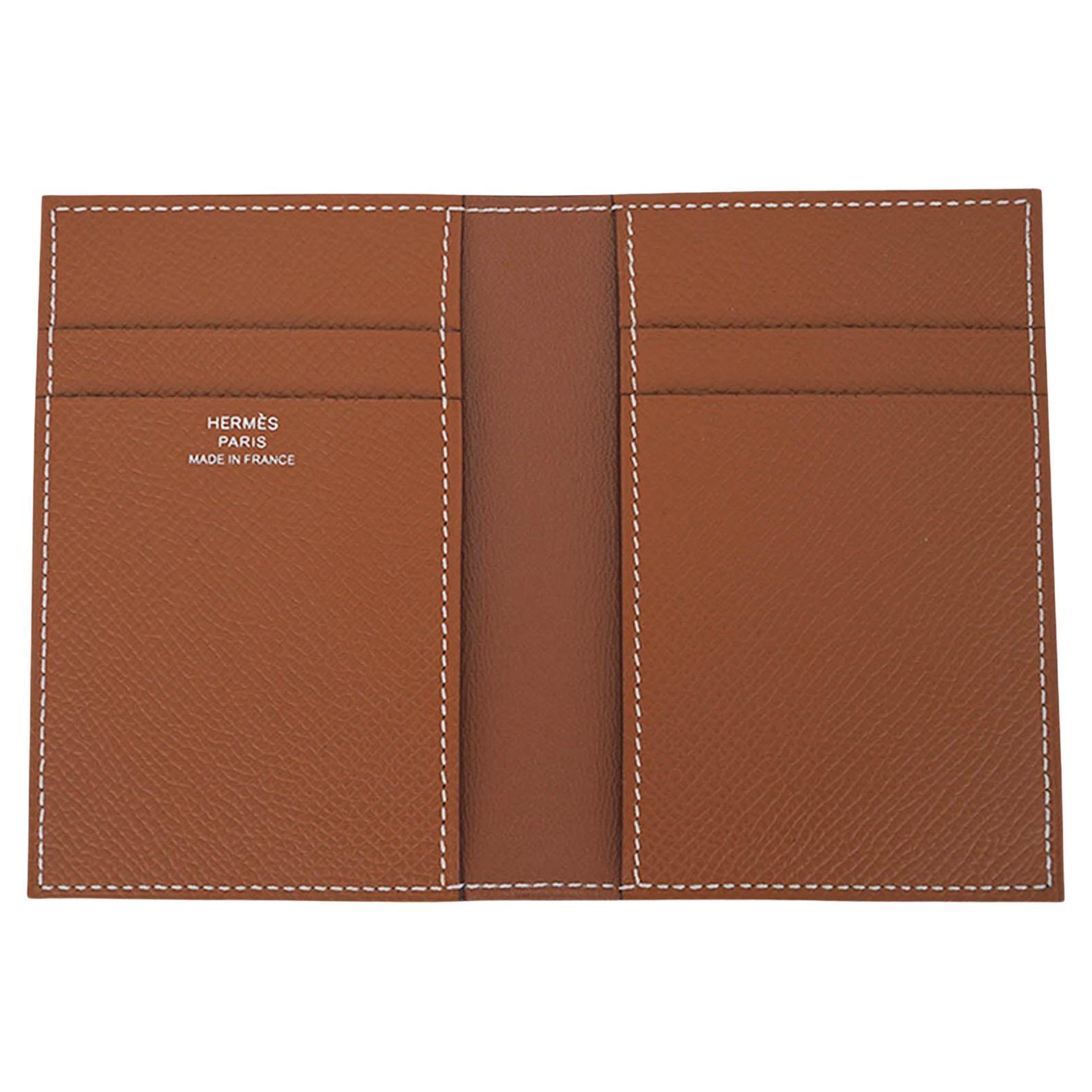 Hermes MC2 Euclide Card Holder Gold Epsom Leather For Sale