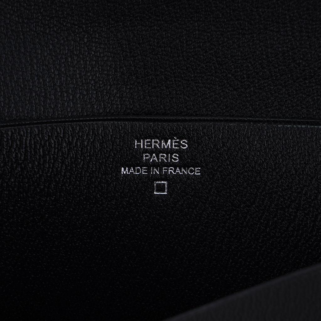 Fleming Long Wallet von Hermès MC2 aus mattem schwarzem Alligatorleder 2