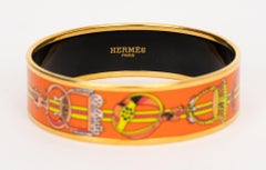 Hermes Medium Orange Enamel Bangle