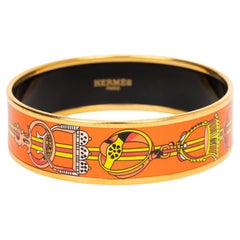 Hermes - Bracelet moyen en émail orange