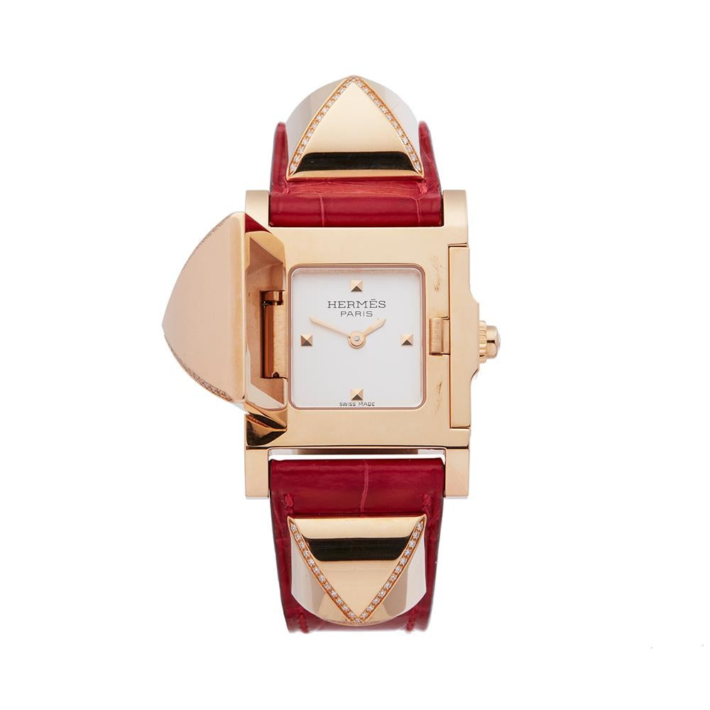 Hermes Medor 18k Rose Gold W041283WW00 Wristwatch