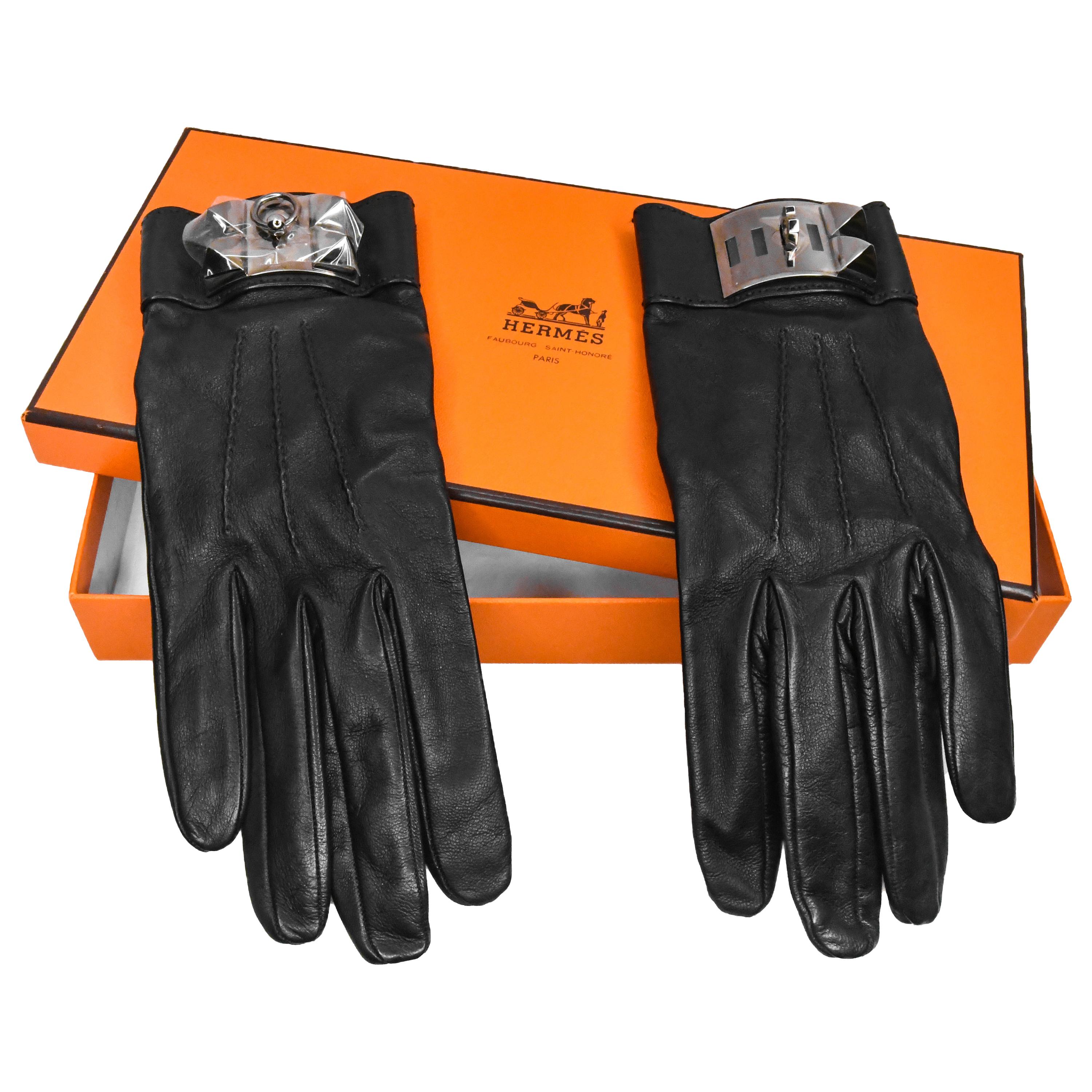 Hermès Medor Collier de Chien Lambskin Gloves New In Box Size 8