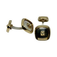 Hermès "Médor" Cufflinks in Yellow Gold and Sterling Silver