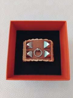 Hermès Medor Picnic CDC Cuff Osier Wicker Fauve Barenia Leather Phw Size S