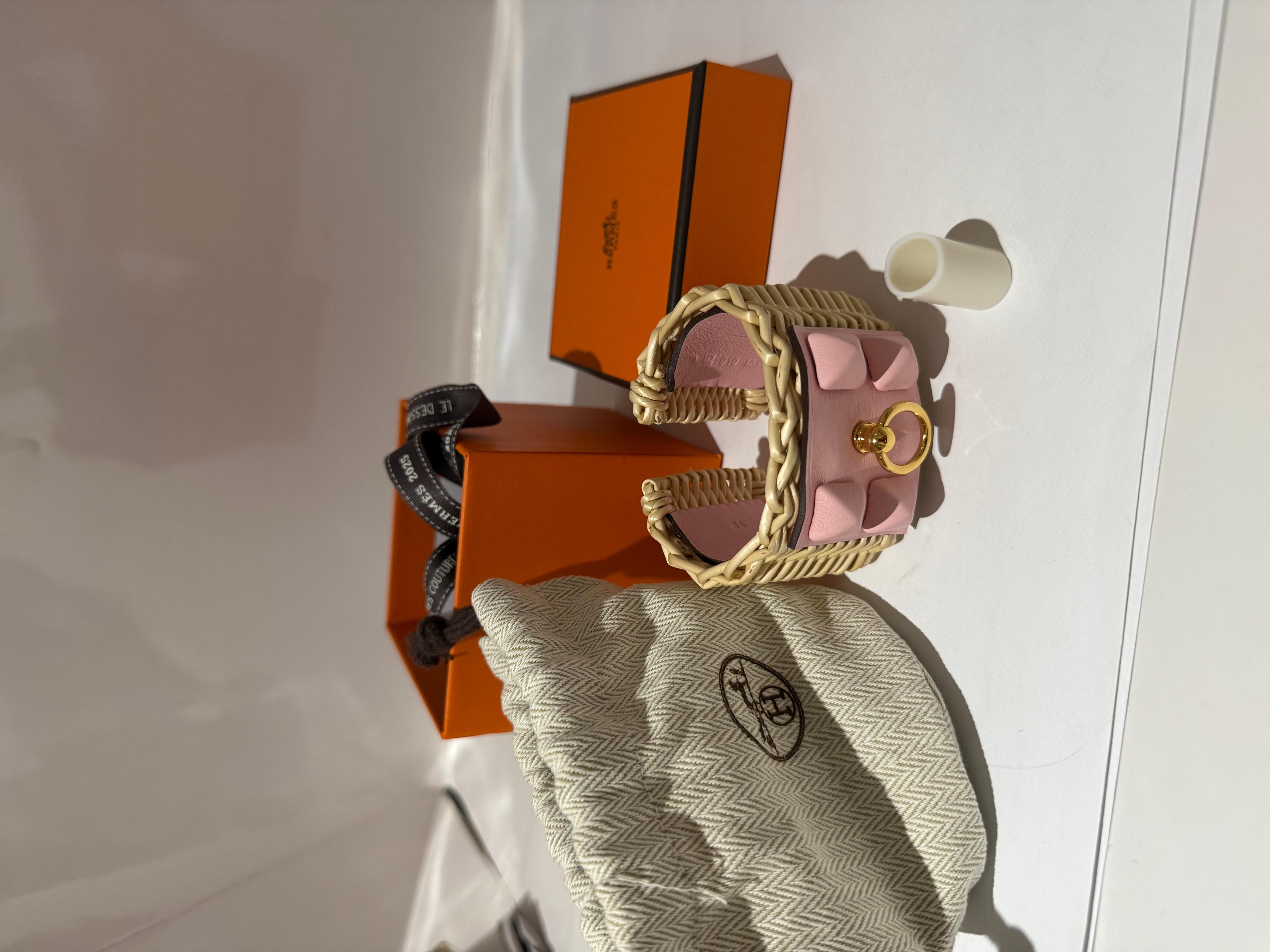 Pulsera brazalete Hermes Medor Picnic Rosa Sakura en venta 1