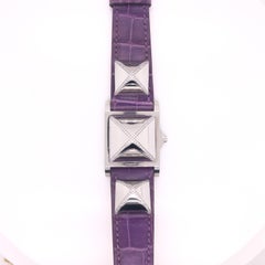 Hermes Medor PM Steel Watch with Diamonds