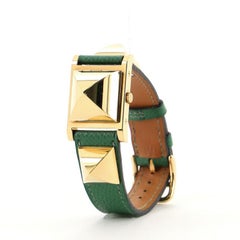 Hermes Medor Quartz Watch Plated Metal and Leather 23