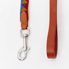 HERMES Medor Slim Dog Leash colorful red blue brown bridle leather