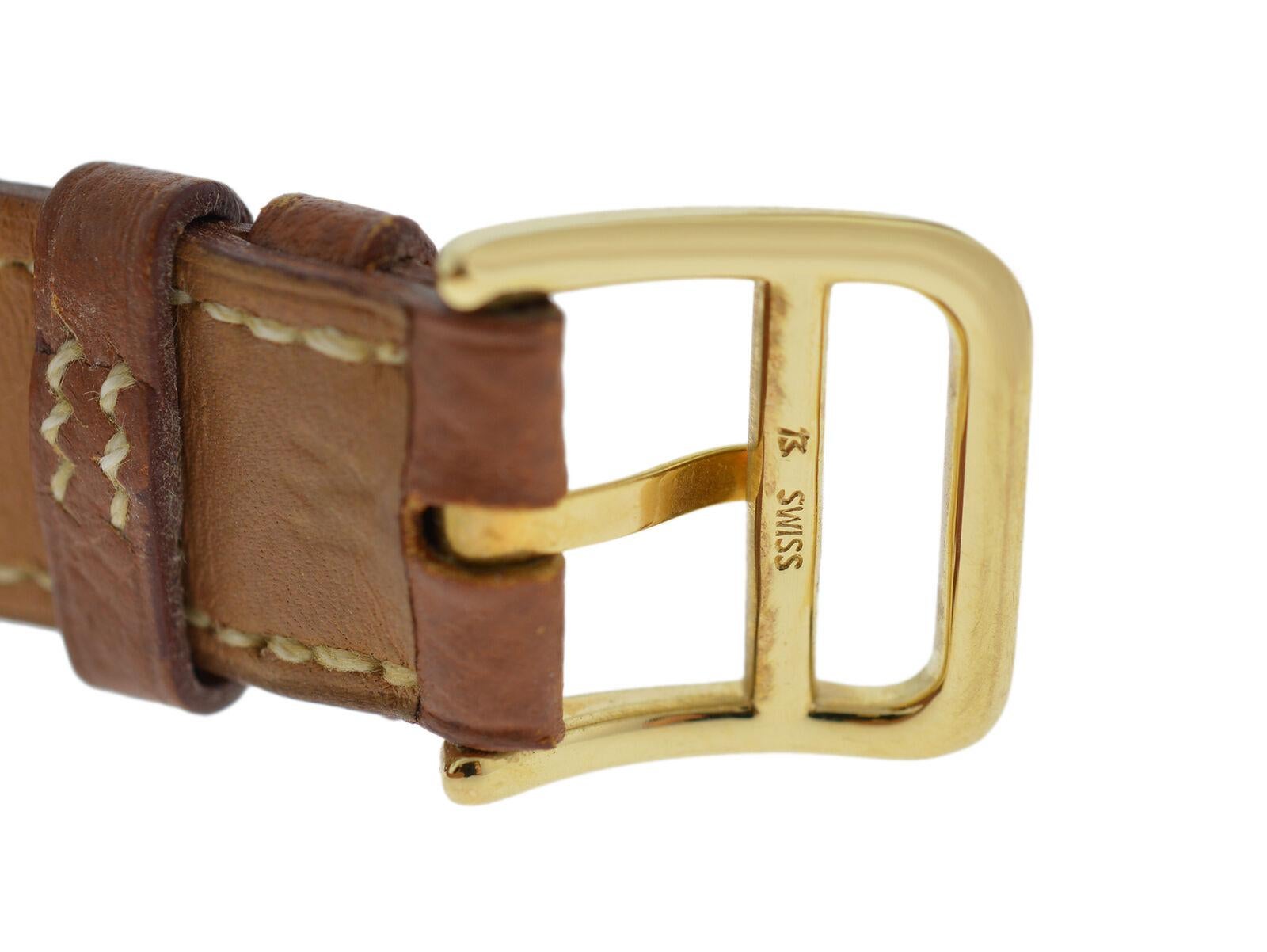 Hermes Medor Stud Gold Plated Bracelet Leather Quartz Watch For Sale 2