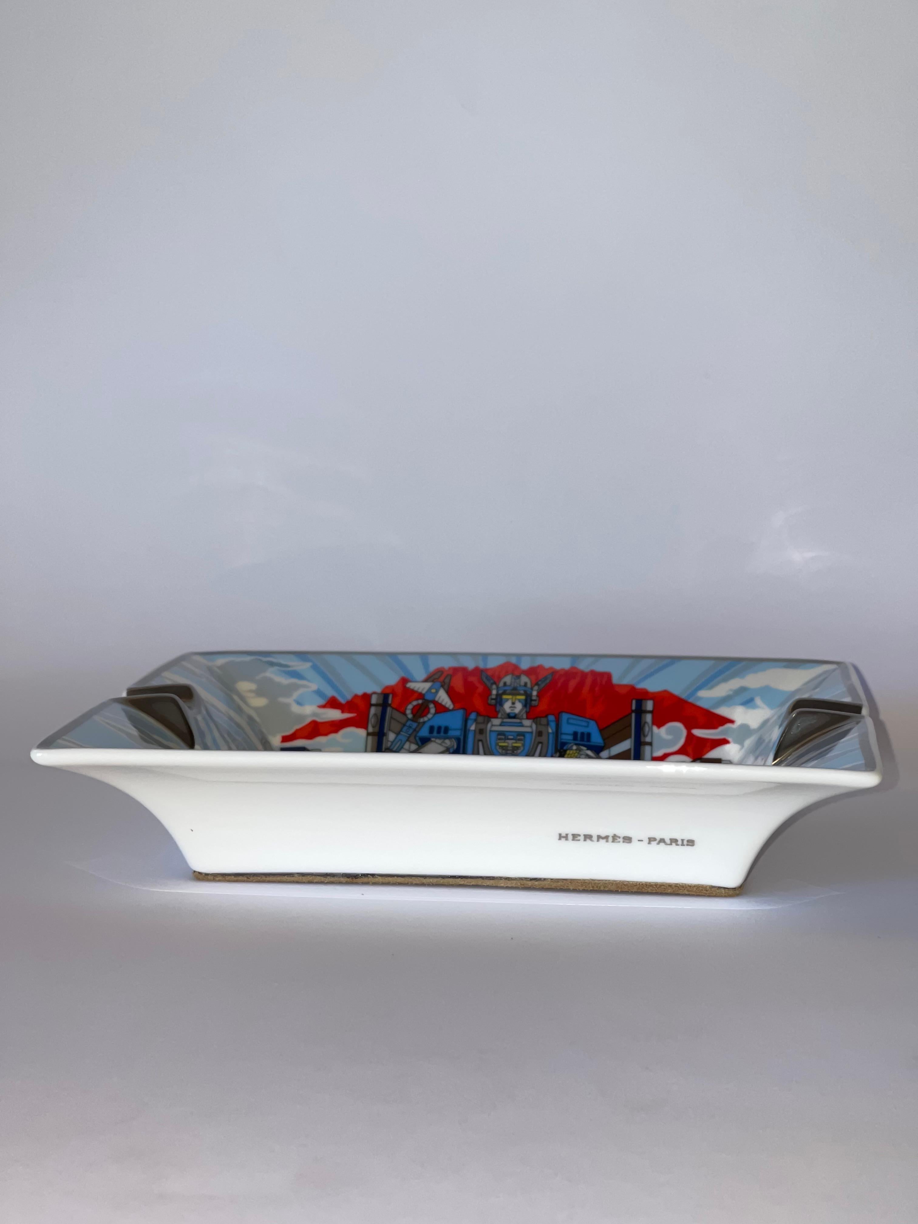 Porcelain Hermes Mega Chariot Vide Poche Change Tray or Ashtray For Sale