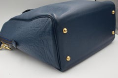 Hermes men handbag in blue leather