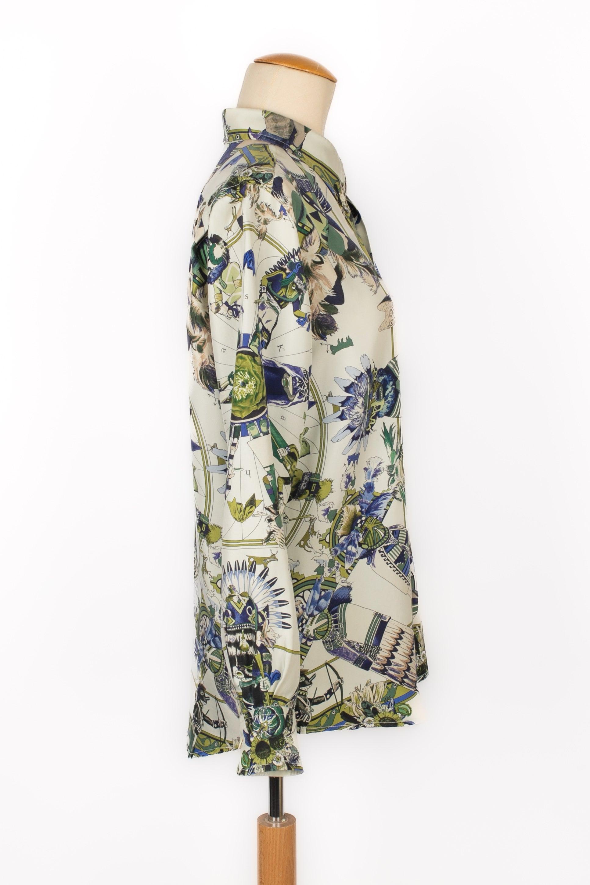 Hermès - (Made in France) Patterned silk men shirt with the 