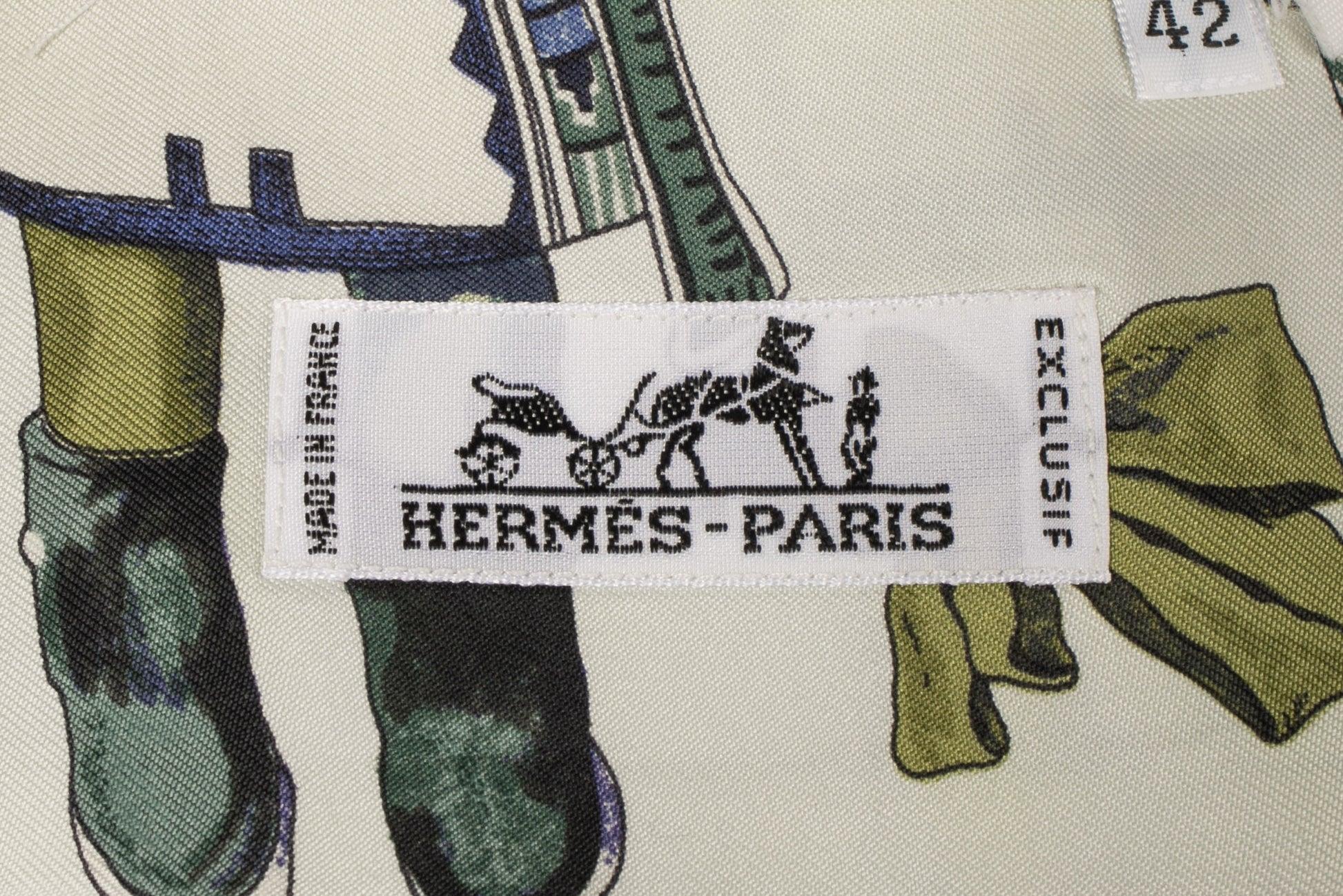 Hermès Men Patterned Silk Shirt 'Kachinas' For Sale 2