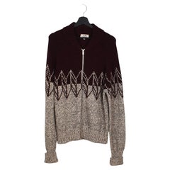 Hermes Men Sweater Knit Wool Cashmere Zipped Knit Size L, S1538