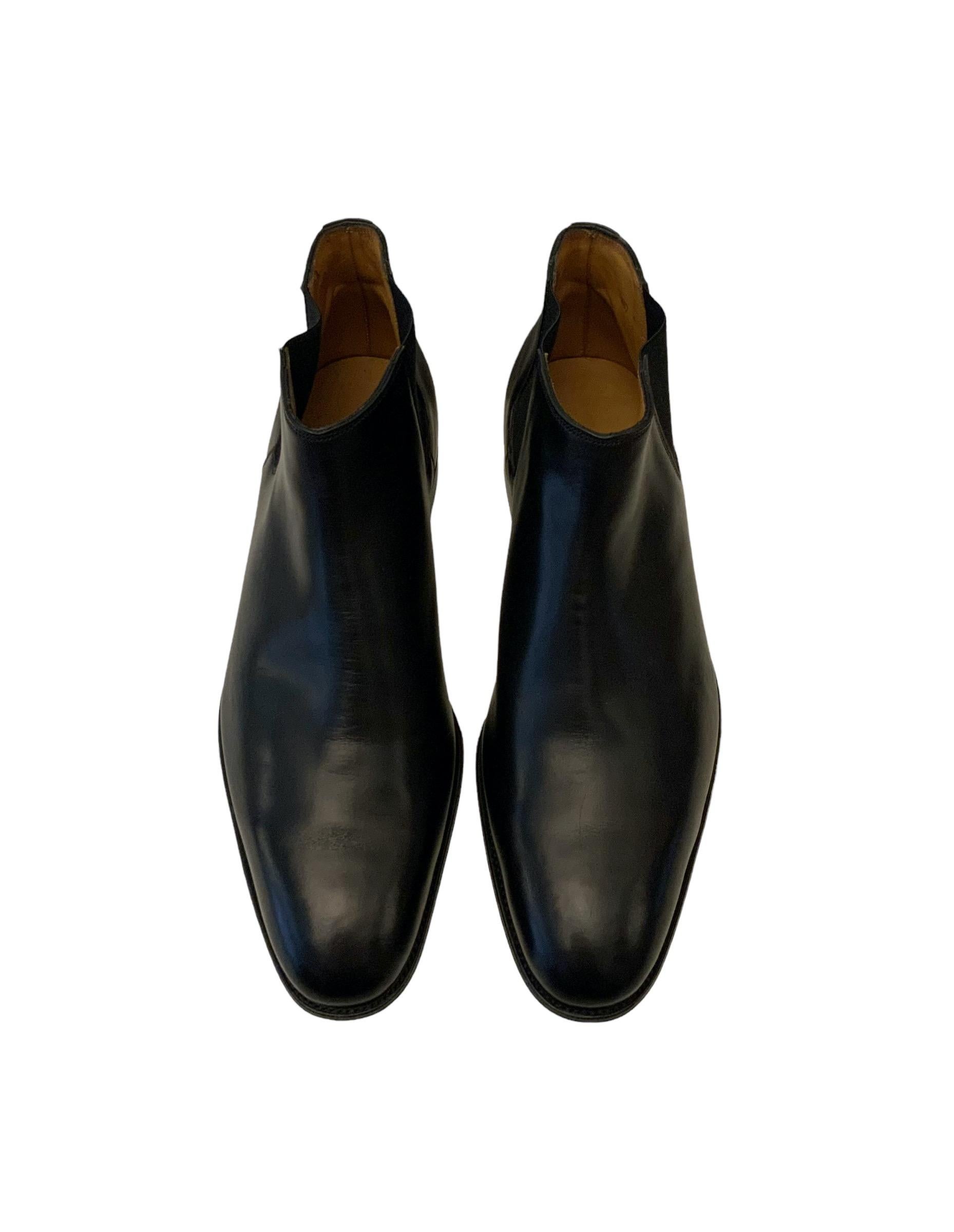 Noir Hermès - Bottes en cuir noir pour hommes en vente