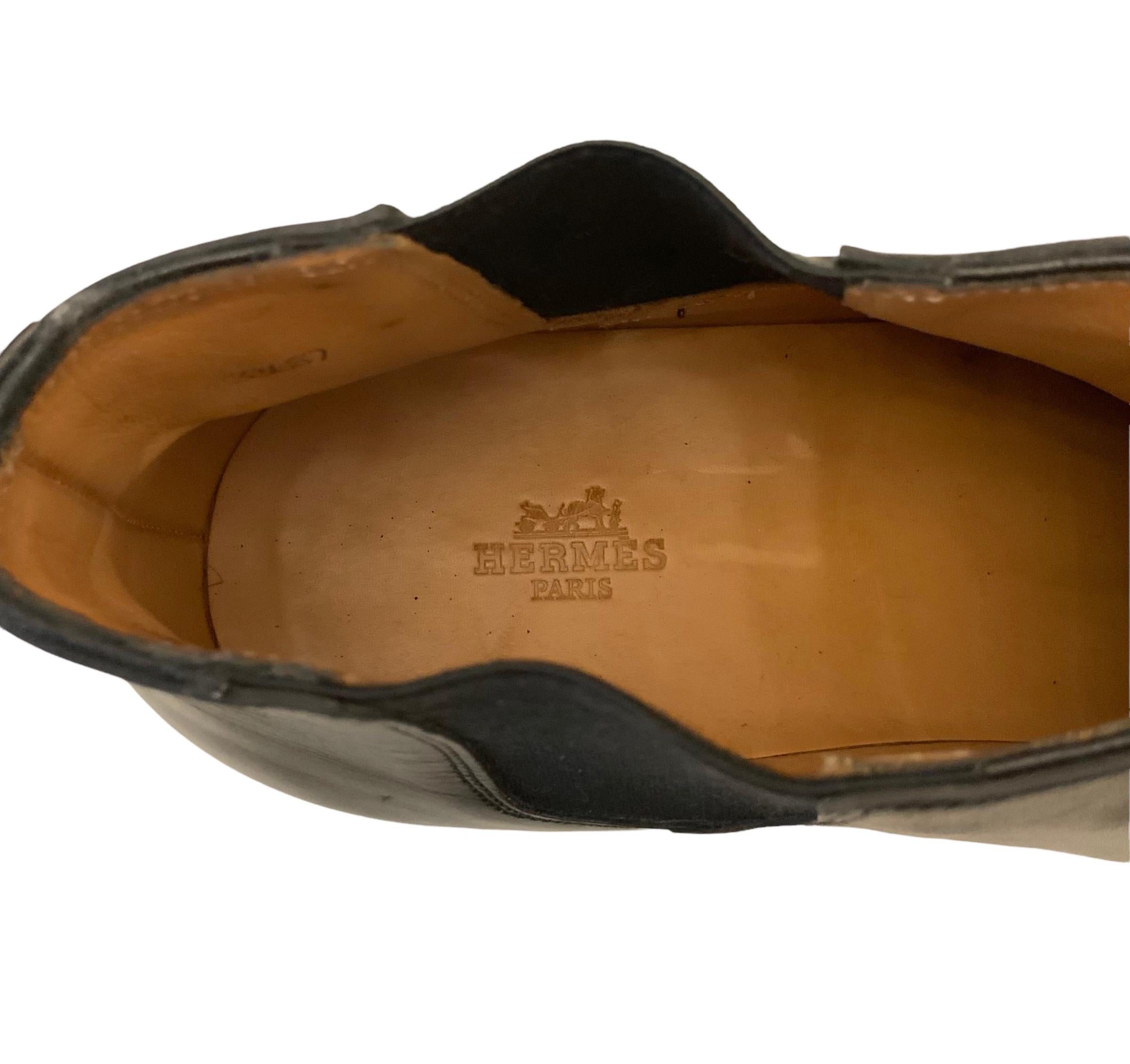 Hermès Mens Black Leather Ankle Boots 1