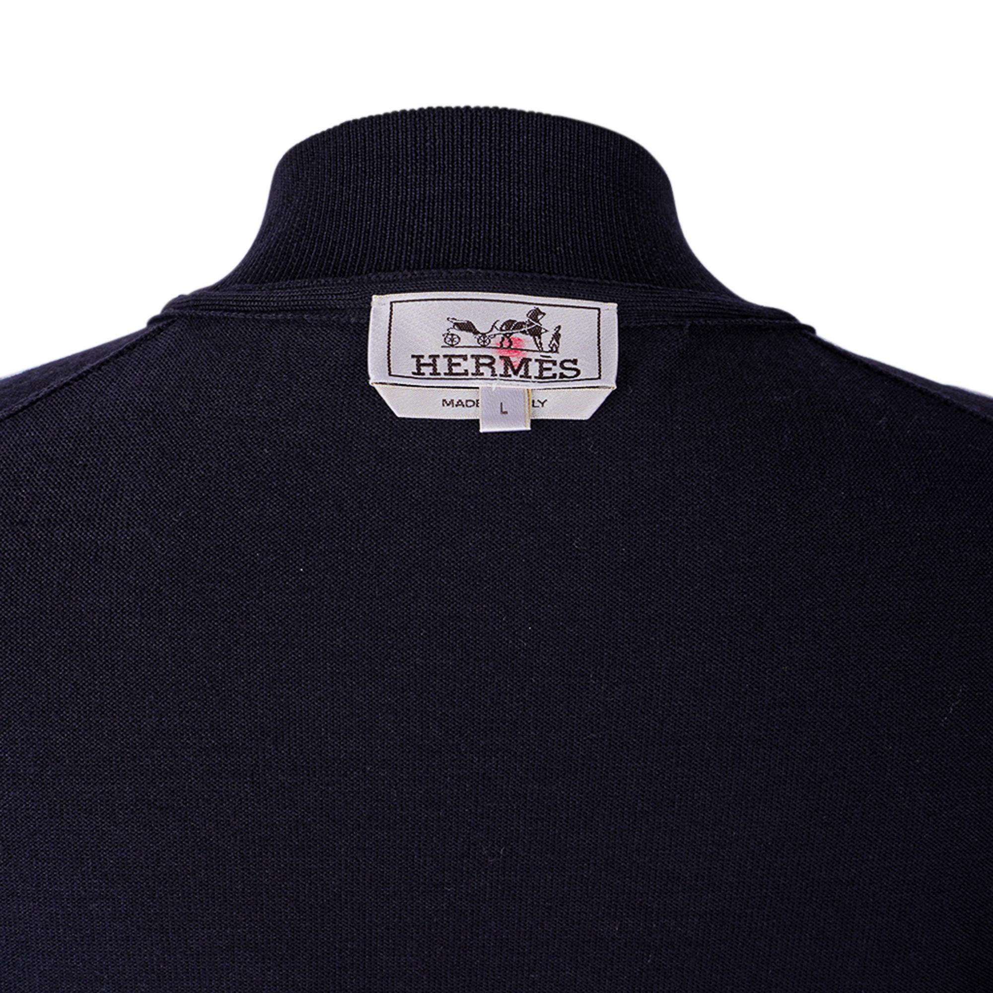 Hermès Blouson en daim et laine à fermeture éclair pour homme Marine L, Neuf en vente 6