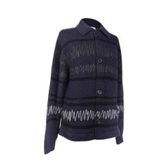 Hermes Men's Cardigan Appliques Marine Cashmere S