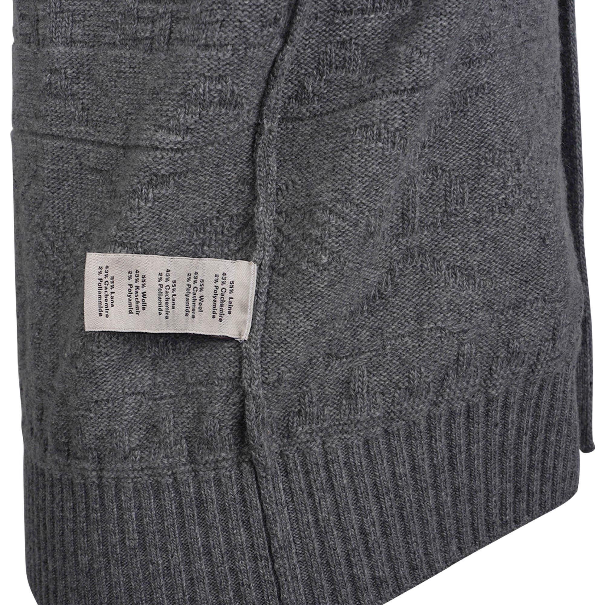 Hermes Men's Cardigan Couleurs en Cours Knit Gray Wool and Cashmere S For Sale 4