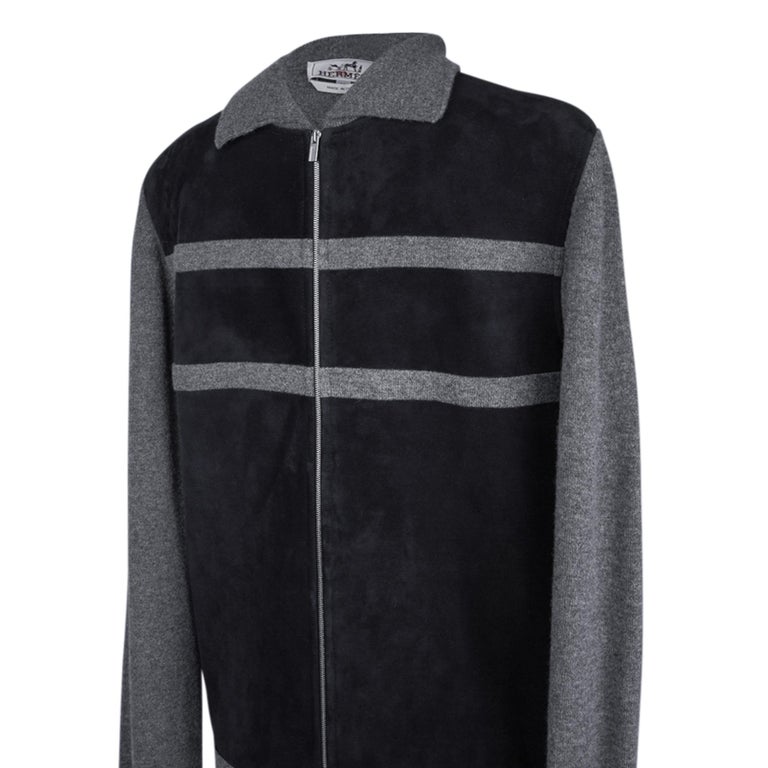 Hermes Zip Cardigan Quilted Hoodie Jacket Grey 40 / 6 – Mightychic