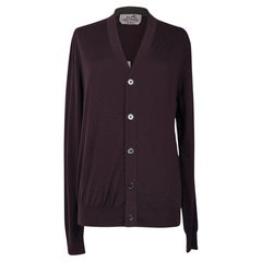 Pull cardigan en laine Lie de Vin Hermès pour homme, neuf, taille M