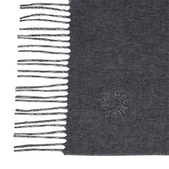 Hermes Men's Cashmere Reversible Scarf Grey / Winter White