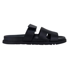 Hermes Men's Chypre Black Calfskin Leather Sandal 44 / 11