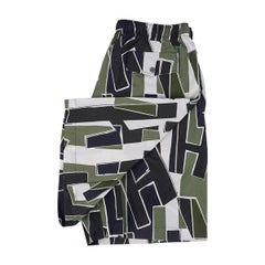 Hermes Men's Decoupage d'H Swim Trunks Vert-de-Gris L