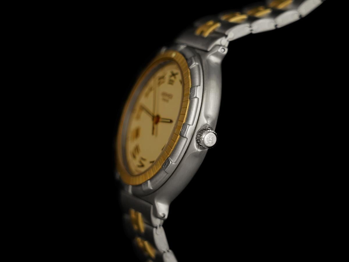 De los hombres Reloj de buceo de cuarzo HERMES Captain Nemo para caballero - Acero inoxidable y chapado en oro de 18 quilates en venta