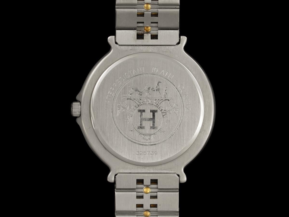 Reloj de buceo de cuarzo HERMES Captain Nemo para caballero - Acero inoxidable y chapado en oro de 18 quilates en venta 2
