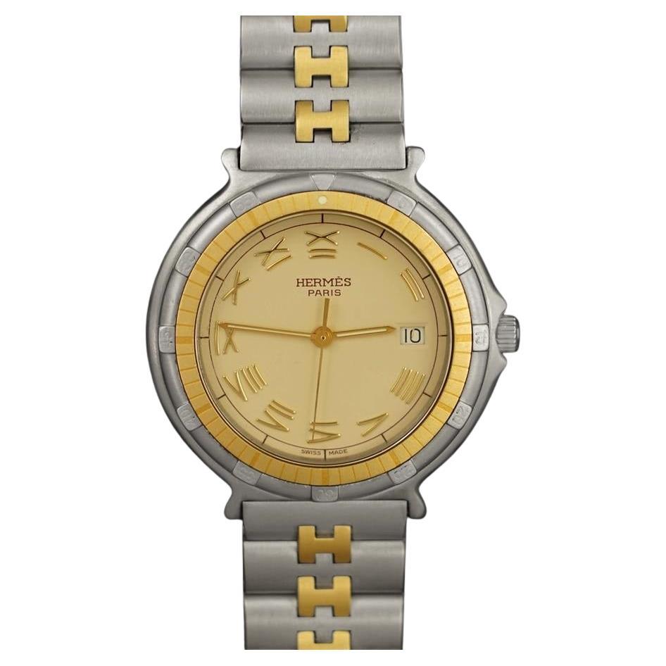 Reloj de buceo de cuarzo HERMES Captain Nemo para caballero - Acero inoxidable y chapado en oro de 18 quilates en venta