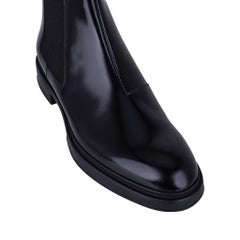 Hermes Men's Fusion Ankle Boot Black Calfskin 44