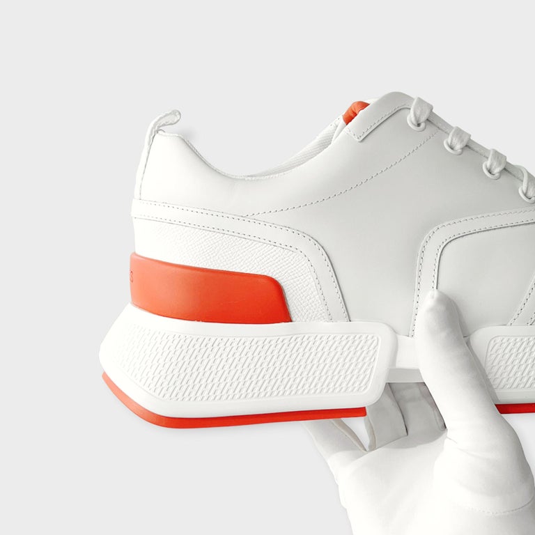 Hermes Men's Giga Sneaker In Blanc, White, Size 44 For Sale at 1stDibs