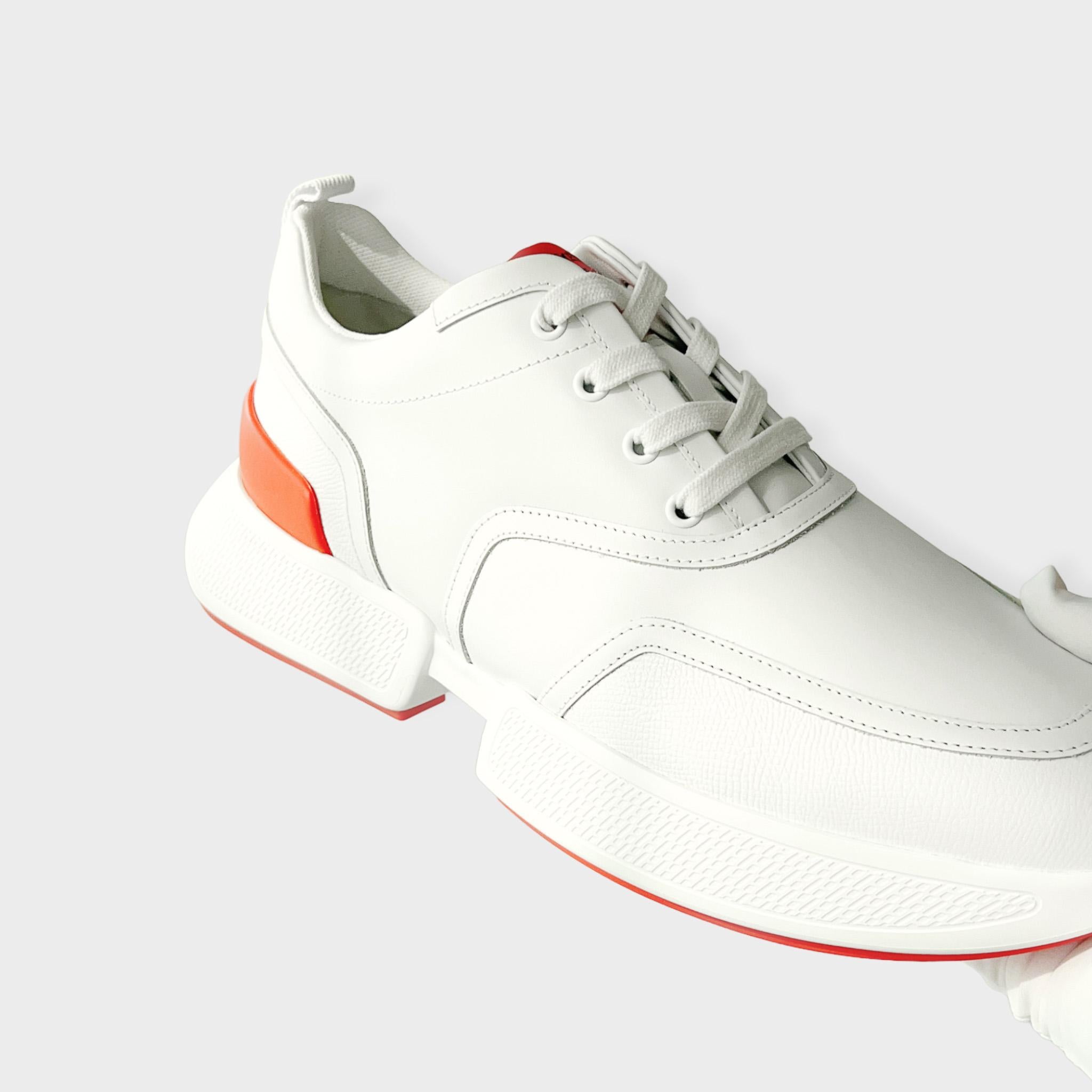 Hermes Men's Giga Sneaker In Blanc, White, Size 44 2