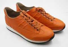 HERMES Mens Goal Sneaker 41.5 Orange