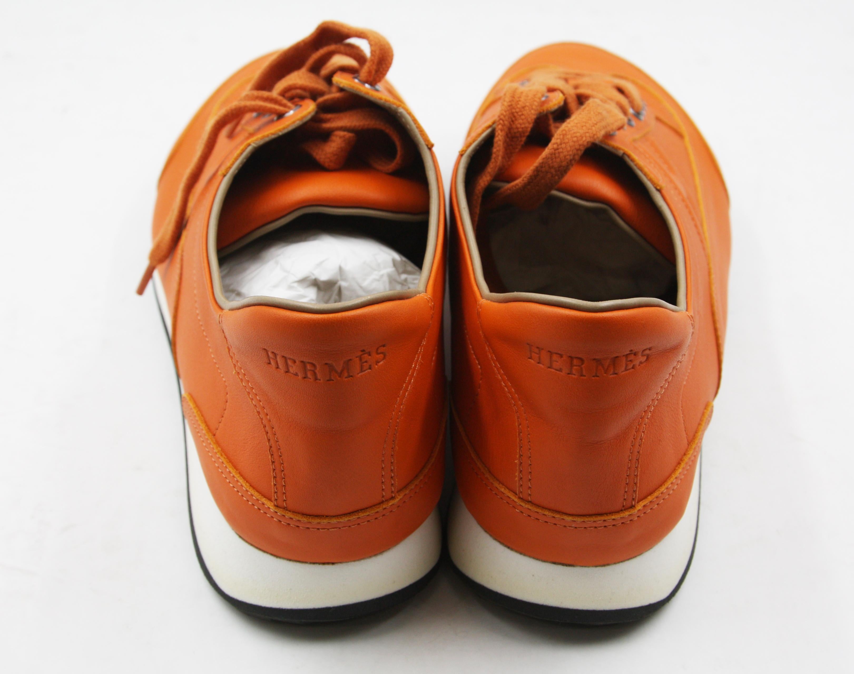 hermes orange sneakers